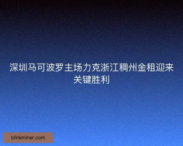 深圳马可波罗主场力克浙江稠州金租迎来关键胜利