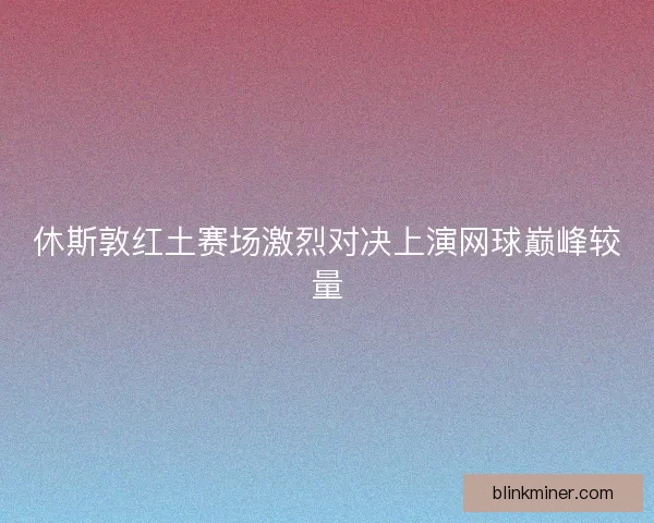 休斯敦红土赛场激烈对决上演网球巅峰较量